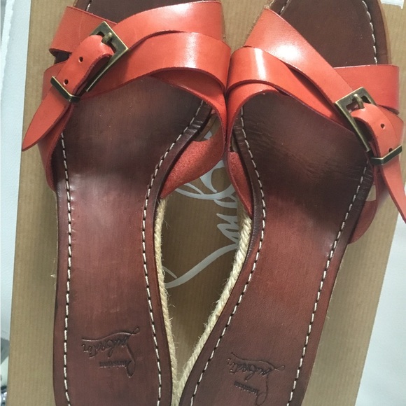 Christian Louboutin Shoes - Christian Louboutin Orange Leather Sandals